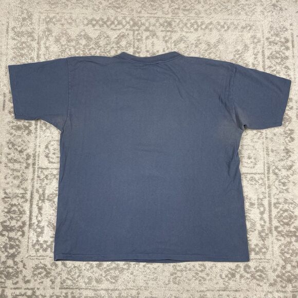 VTG Prairie Mountain Wolfs Alaska T Shirt Men’s Single Stitch Blue Size 2XL XXL - Picture 2 of 7